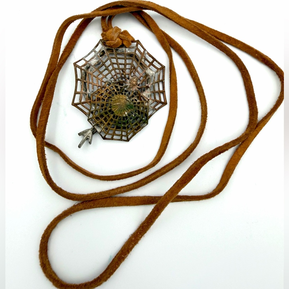 Spider 🕷️ and web    pendant necklace
